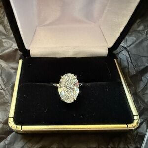 IGI Certified 5.01 Carat Lab Created Oval Diamond Engagement Ring VVS 2 Color E